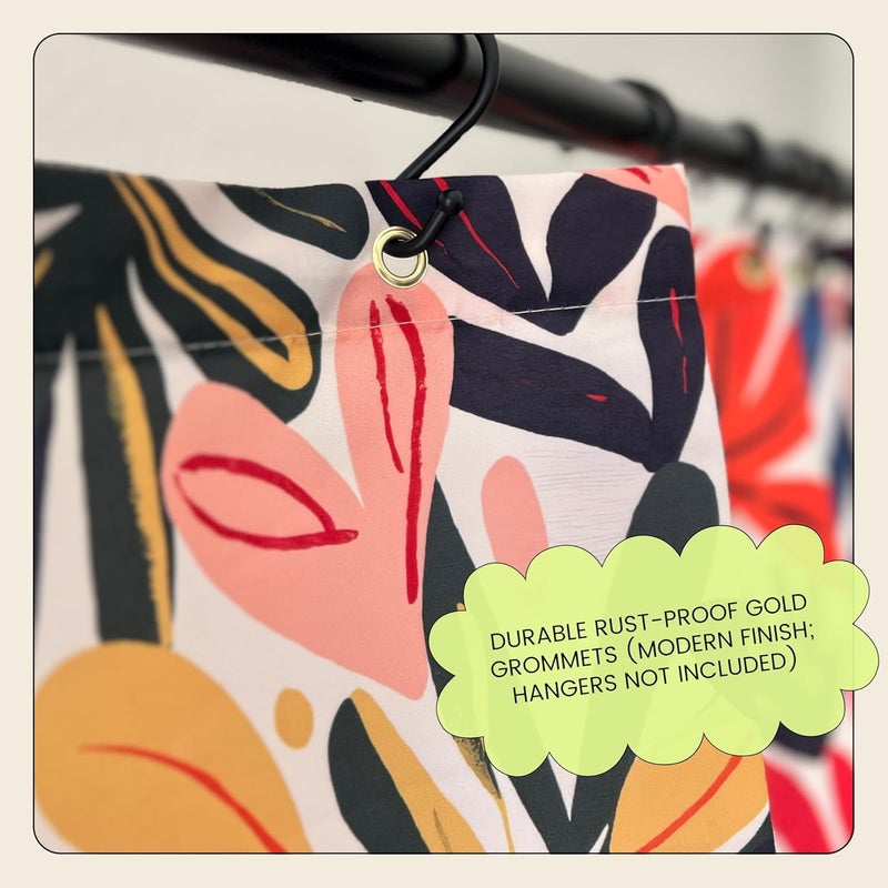 Worthwhile Goods Colorful Leaf Print Shower Curtain - Modern Floral Pattern - Home Decor - Fabric Shower Curtain for Any Bathroom - 72x72 Inches (Colorful Leaves) - Image 4
